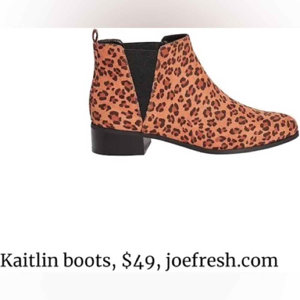 NWT Joe Fresh x Jillian - Kaitlyn Cheetah Booties Cheetah Print Boots 10W